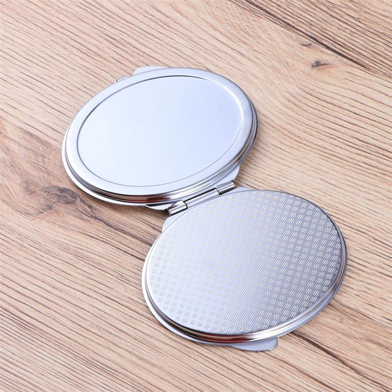 Double-Sided Oval Shaped Makeup Mirrors Stainless Steel Cosmetic Mirrors Foldable Mini Makeup Mirrors