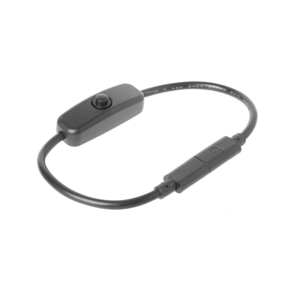 Tipo-c macho para fêmea USB-C interruptor de cabo de extensão para raspberry pi 4 para android fonte de alimentação elétrica
