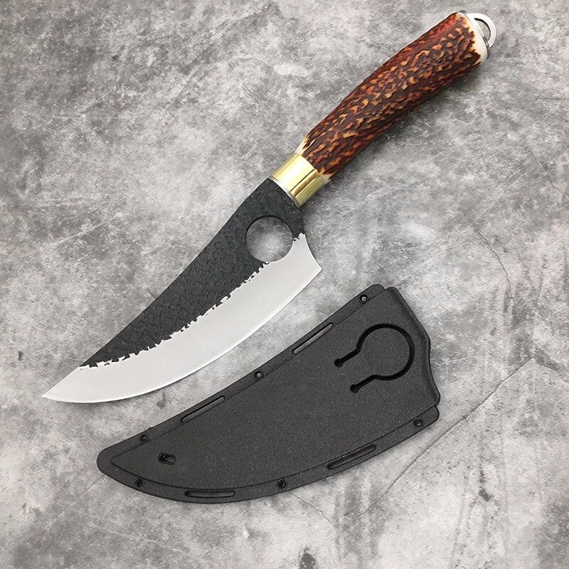 Sharp Blade Steel Kitchen Boning Knifes Fish Filleting Knife Meat Cleaver Butcher Knife Cooking Tools: 1 set Knife F gold