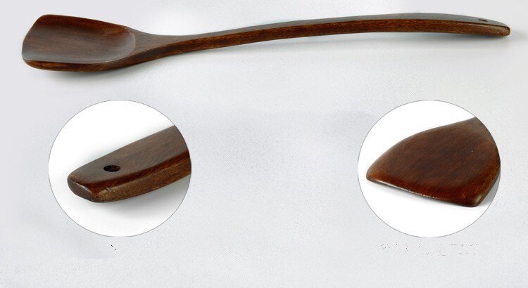 1 PC Pote de Torneiros de Madeira Natural Com Alça Longa Não Stickt cozinheiro Fritar Ovo frigideira cozinhar ferramentas Bife Peixe LC 024