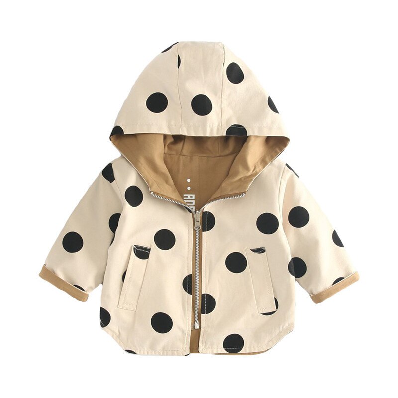 Nuove giacche per ragazze spesse capispalla per ragazzi a doppia faccia lettera cappotti sportivi bambini con cappuccio abbigliamento per bambini Trench a pois: 24M