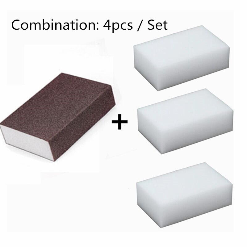 Borrador de esponja blanca, borrador de esponja mágico para utensilios de cocina, accesorio limpio para baño de oficina, herramienta Nano para limpieza de platos, accesorios de cocina: 4pcs-set