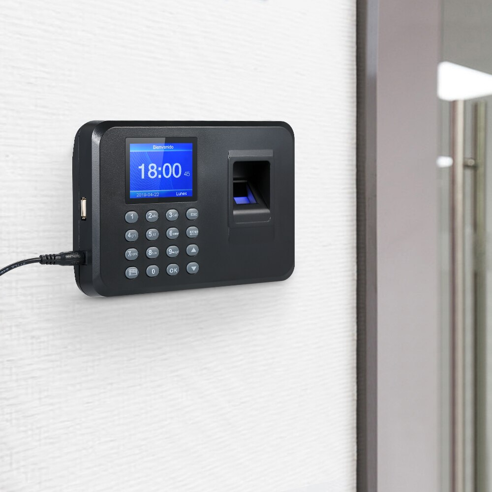 Biometric Fingerprint Attendance Machine 2.4" TFT LCD Display USB Fingerprint Attendance System Employee Checking-in Recorder