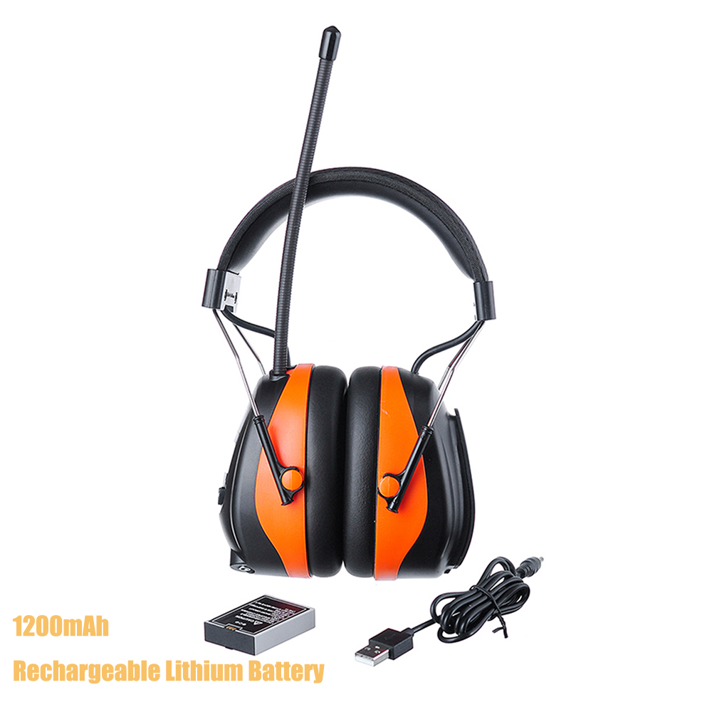 PROTEAR Elektronische Bluetooth-Gehörschutz-Kopfhörer mit FM AM Radio 25 dB NRR Noise EarMuffs Wiederaufladbare Gehörschutz