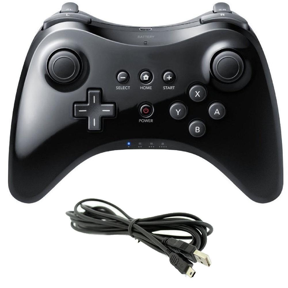 Gamepad per Nintend Wii U pro controllore USB classico doppio Analogico Senza Fili di Bluetooth a distanza Controle per WiiU pro U: 1pezzi nero