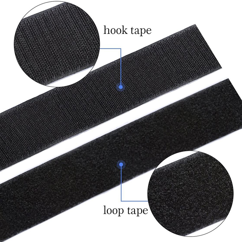 5 m/par de tiras de sujeción de cinta autoadhesiva de gancho y bucle, cinta adhesiva de bucle de gancho de tela de nailon entrelazado para manualidades DIY de 16-50mm