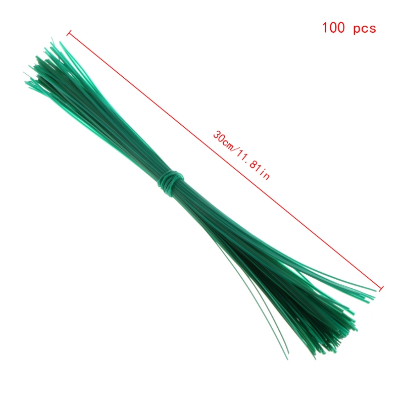 100 Pcs Tuin Gecoat Twist Draad String Tie Plant Ondersteuning Plastic Band Cables-M20: 30cm