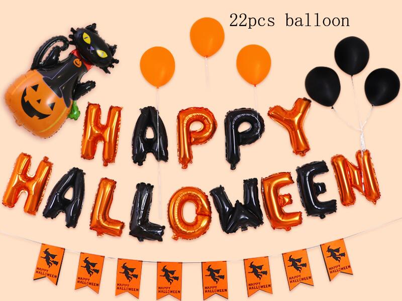 Happyhalloween Brief Aluminium Ballon Set Pompoen Spider Speelgoed Ballon Halloween Decoratie: 2