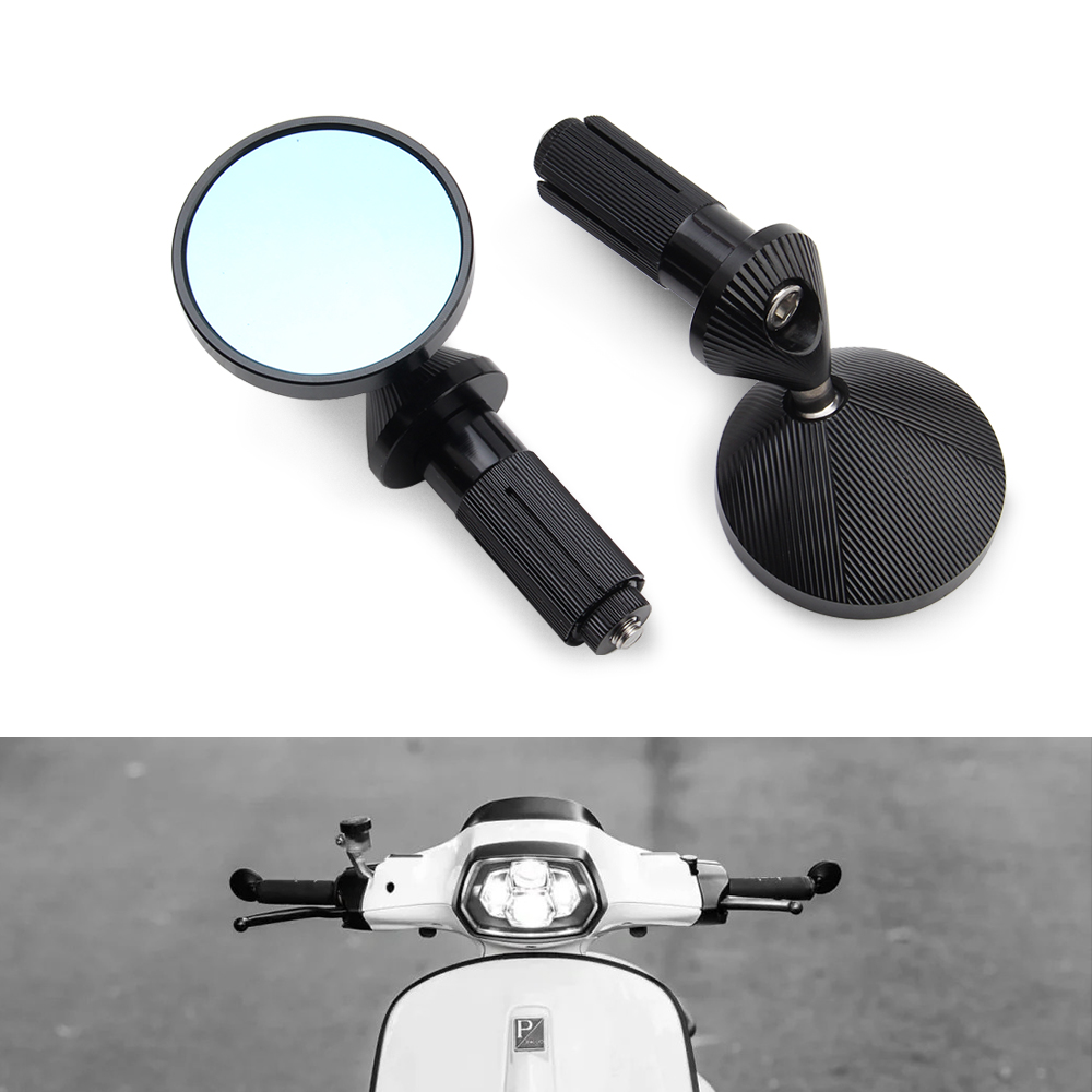 Motorfiets achteruitkijkspiegel motorfiets universele accessoires kleine ronde spiegel motorrijder handvat spiegel