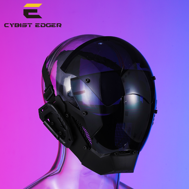 Cosplay-maske standard rollespill cyberfuture futuristisk kul cqb-beskyttelsesmasker med hodedeksel til voksenfest: Hvit