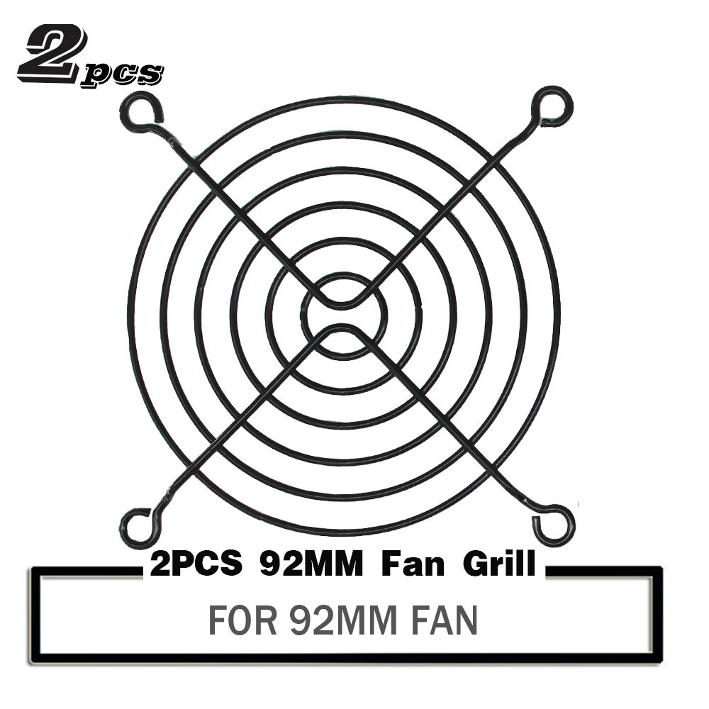 2 Stuks 60 Mm 80 Mm 90 Mm 92 Mm 120 Mm 140 Mm Fan Grills Metalen Mesh Vinger Guard beschermende Netto Fan Grill Computer Case Fan Grill: 2PCS 90MM Grills