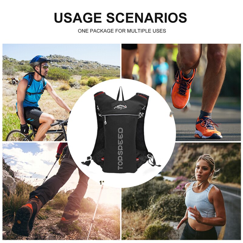 Sac à dos ultraléger pour hommes, gilet d&#39;hydratation, de Jogging, respirant, pour Marathon, vélo, bouteille d&#39;eau, 5l, 500ML