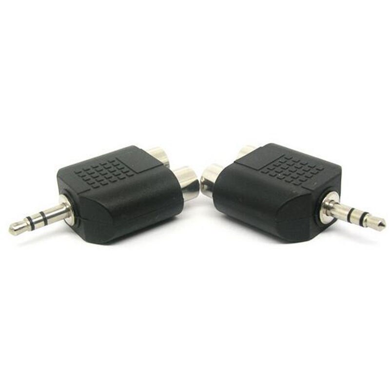 20 pcs 3.5 MM conector De Fone de ouvido para 2 RCA Adaptador Macho para a Fêmea AV conversor De Áudio de lótus