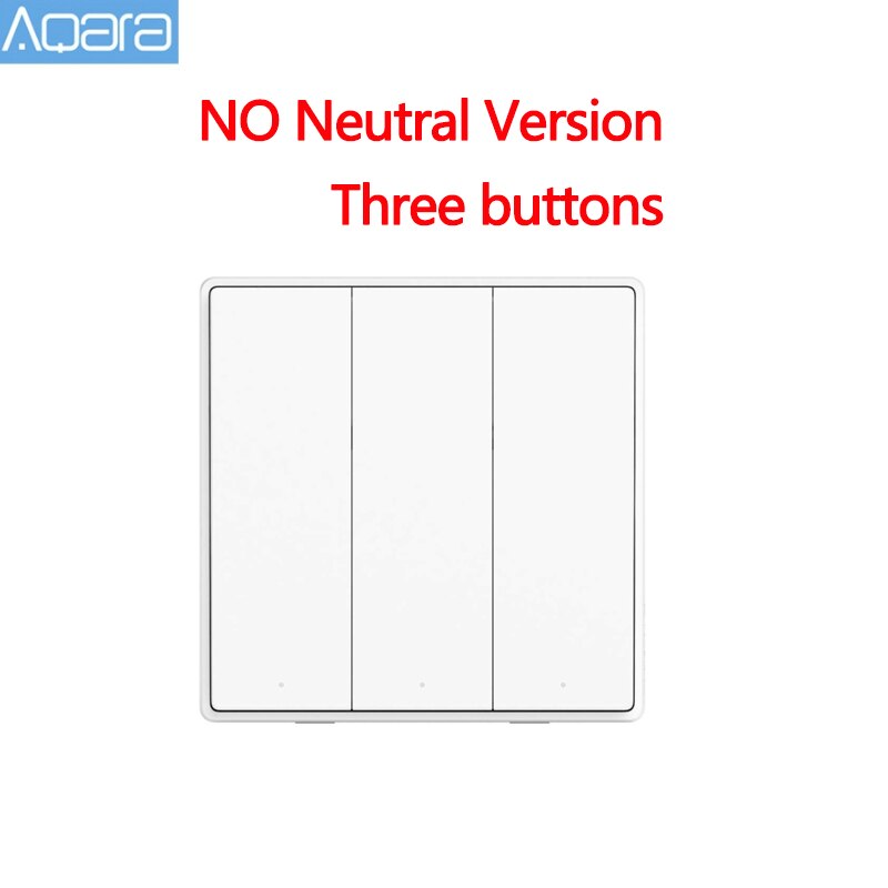 Aqara Mijia Zigbee interrupteur mural intelligent D1 interrupteur de télécommande sans fil Via l'application Smartphone pour Xiaomi Mijia maison intelligente: NO Neutral 3 key