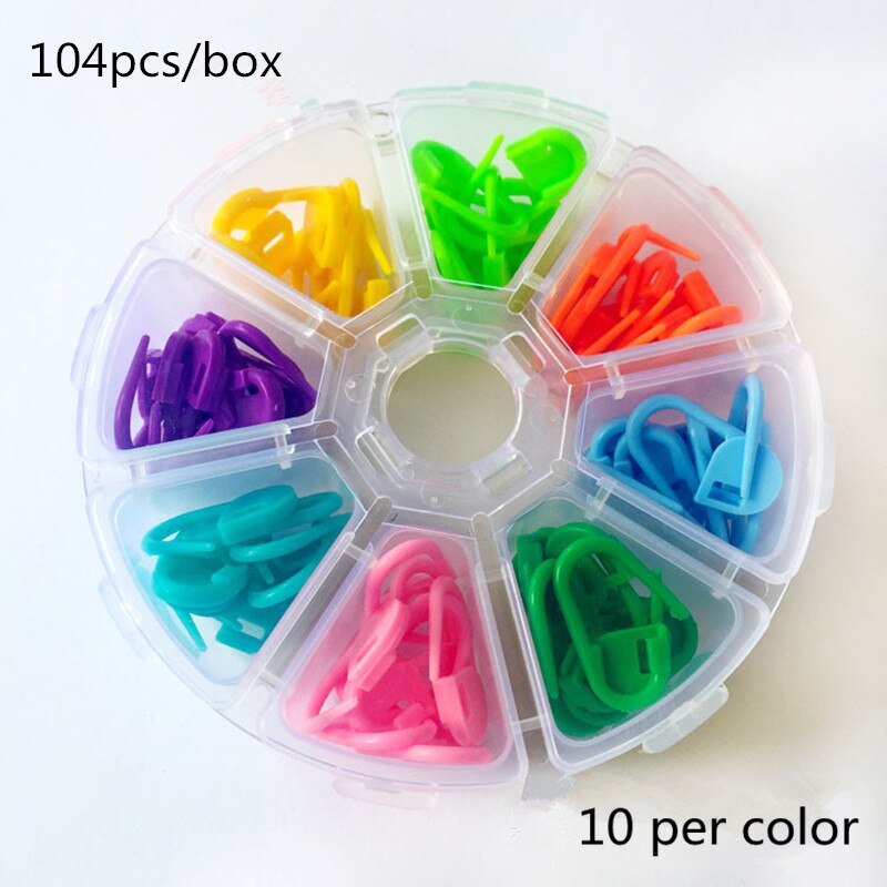 50 Segnapunti Per Maglia E Uncinetto In Plastica Colorata - Clip Ferma Maglie A Farfalla
