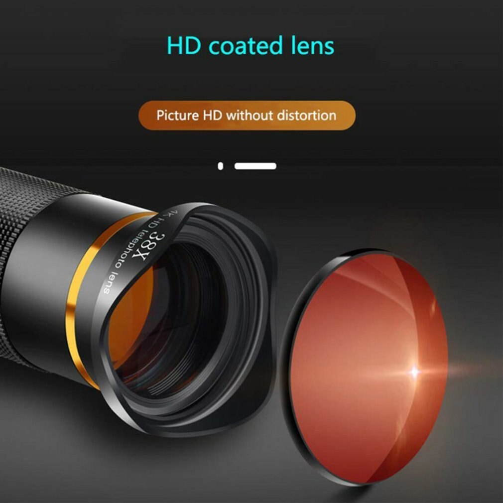 Mobile Phone Telephoto Lens 38X Zoom Double Focus HD Cell Phone Camera Lens with Tripod for iPhone for Samsung