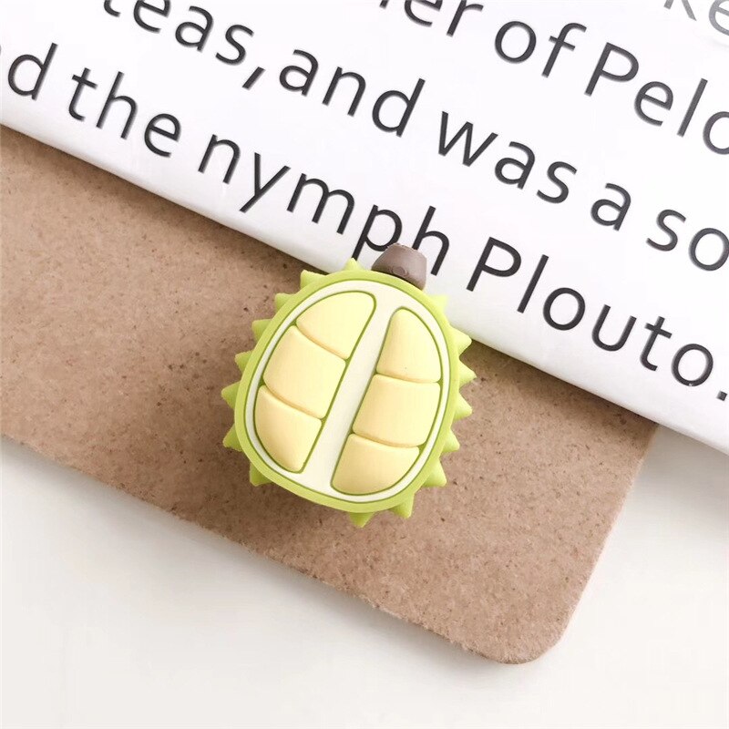 Cable Bite Protector for Iphone Cable Winder Phone Holder Accessory Cable Biters Squishy Doll Model Fruit Drink Avocado Durian: Clear