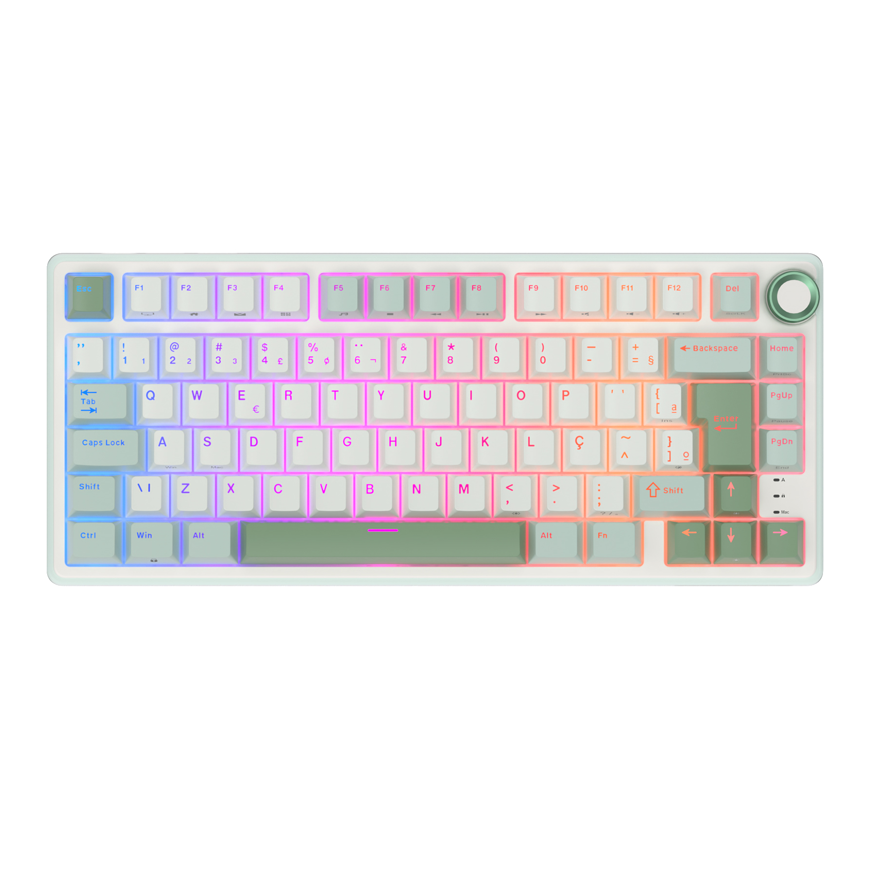 Royal Kludge RK R75 brazylijska mechaniczna uszczelka klawiatury przewodowa klawiatura dla graczy z możliwością wymiany podczas pracy 80 klawiszy podświetlane RGB MDA nasadki na klawisze PBT: BRĄZOWA / Brązowy przełącznik