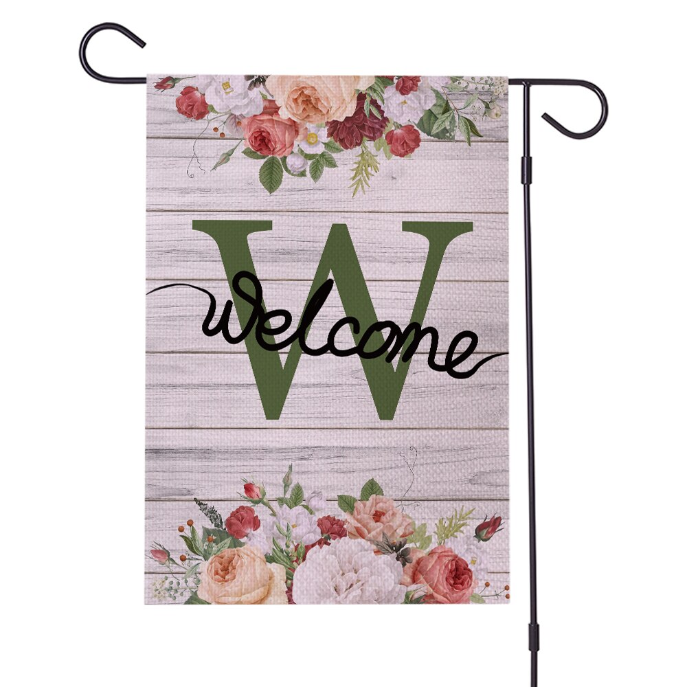 Banderas de jardín de doble cara, 30x45cm, serie de letras, cartel de lino, pancarta de , banderas, accesorios de decoración para Festival DIY
