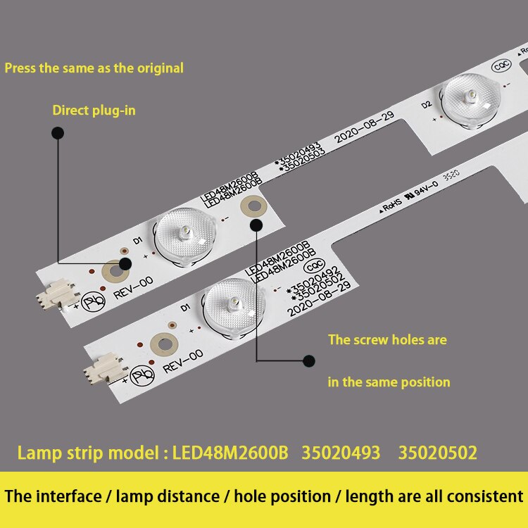 For Kon ka 48"TV LED48M2600B LED48E330U LCD light LED48U60 A48U A48F 35020500 5+6lamp