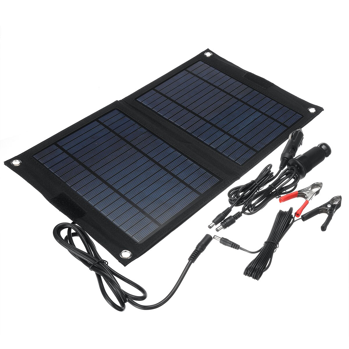 25W Solar Panel Portable Folding Foldable Waterproof Dual Output 12V/5V USB Solar Panel Charger Power Bank
