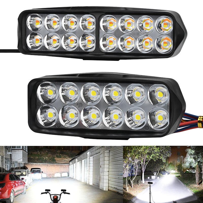 12V~90V 125W Motorcycle Bicycles Driving LED Headlight Chip U5 Motorbike Spotlight Street Moto Fog DRL Spot Head Light Lamp