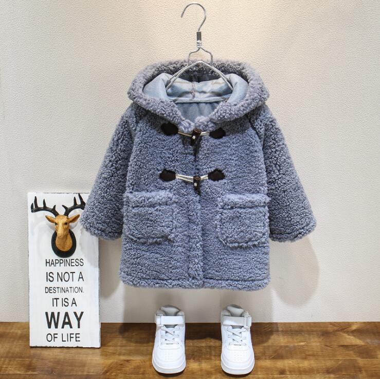 Baby Jungen Mädchen Faux Pelz Mantel Mit Kapuze Oberbekleidung freundlicher Vlies Warme Kleidung freundlicher Herbst Winter freundlicher Langarm Jacken