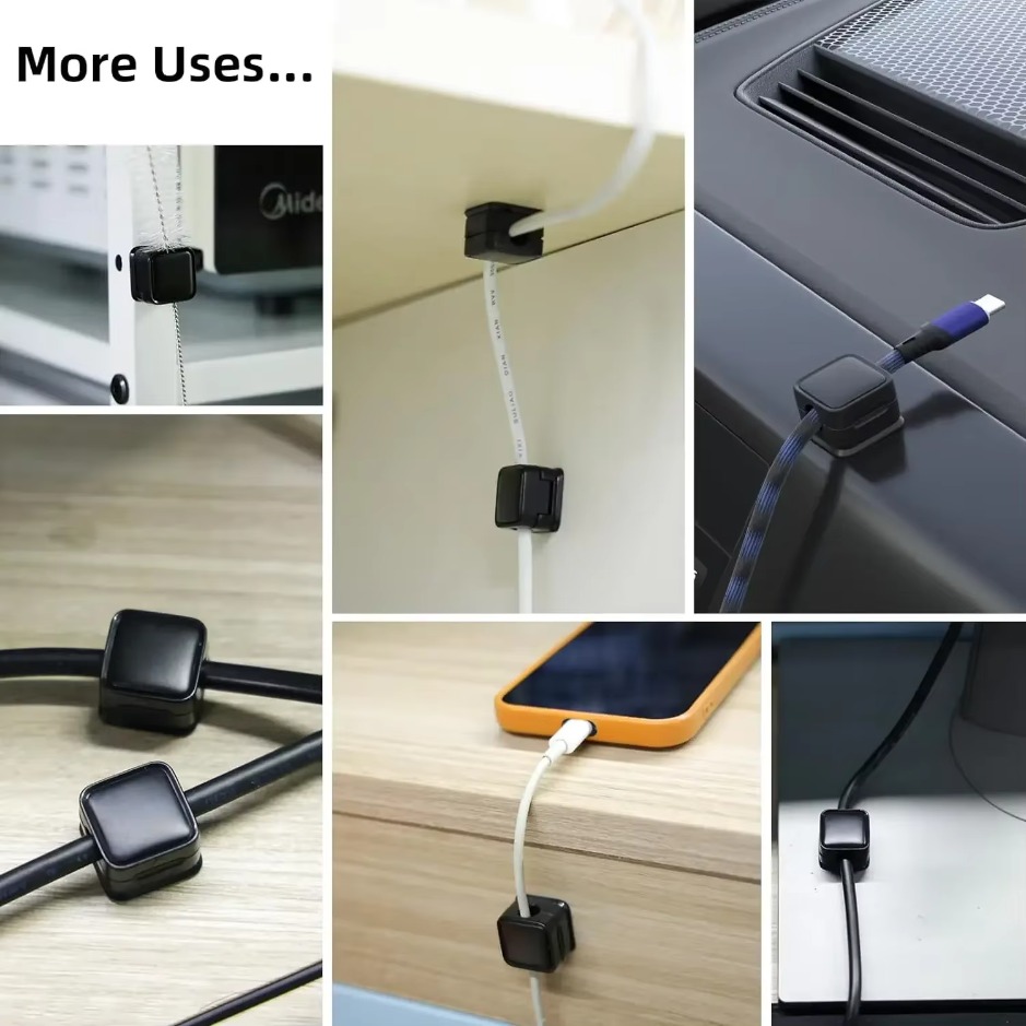 XIKCU 6 Stück Kabel-Organizer, magnetische Steckerbox, Silikon-Kabelaufwicklung, flexible Kabelmanagement-Clips für Maus, Kopfhörer