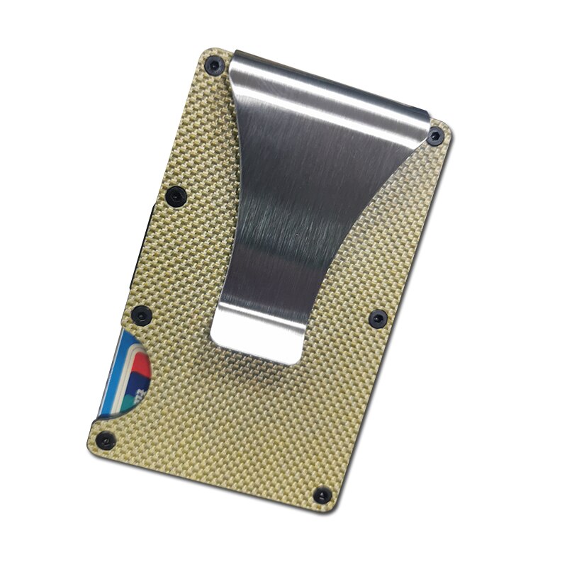 Carbon fiber wallet, metal wallet, wallet, bank card holder, carbon fiber RFID card holder: 1K gold