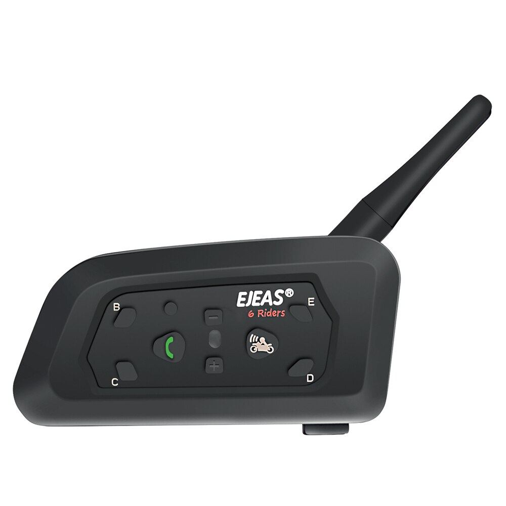 V6 pro bt motorradhelm-intercom-headset mit 1200m bt-interphone-kommunikatoren für 6 fahrer, wasserdicht