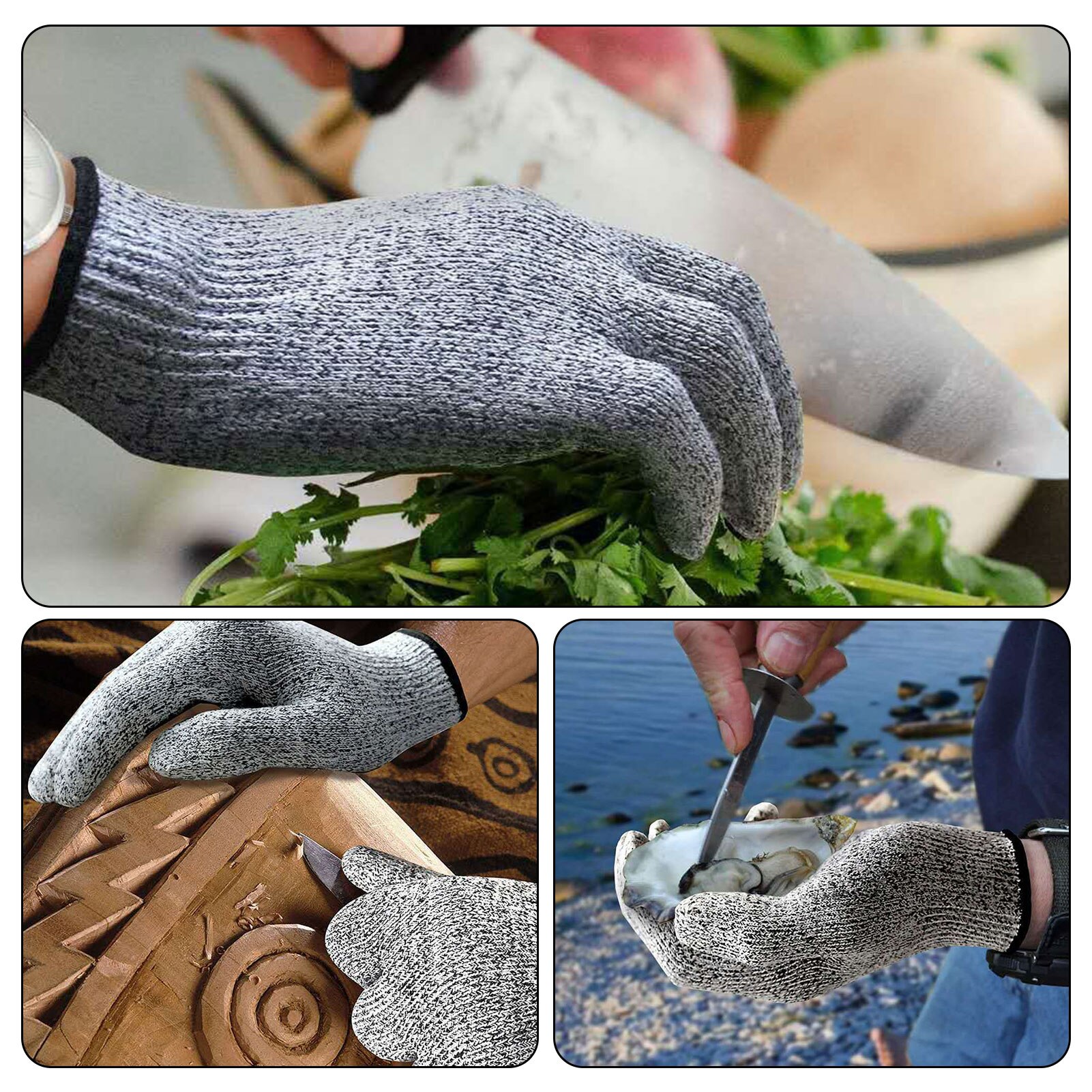 Guantes anticorte nivel 5, protección de seguridad, resistentes al corte, para cocina, pescado, carne