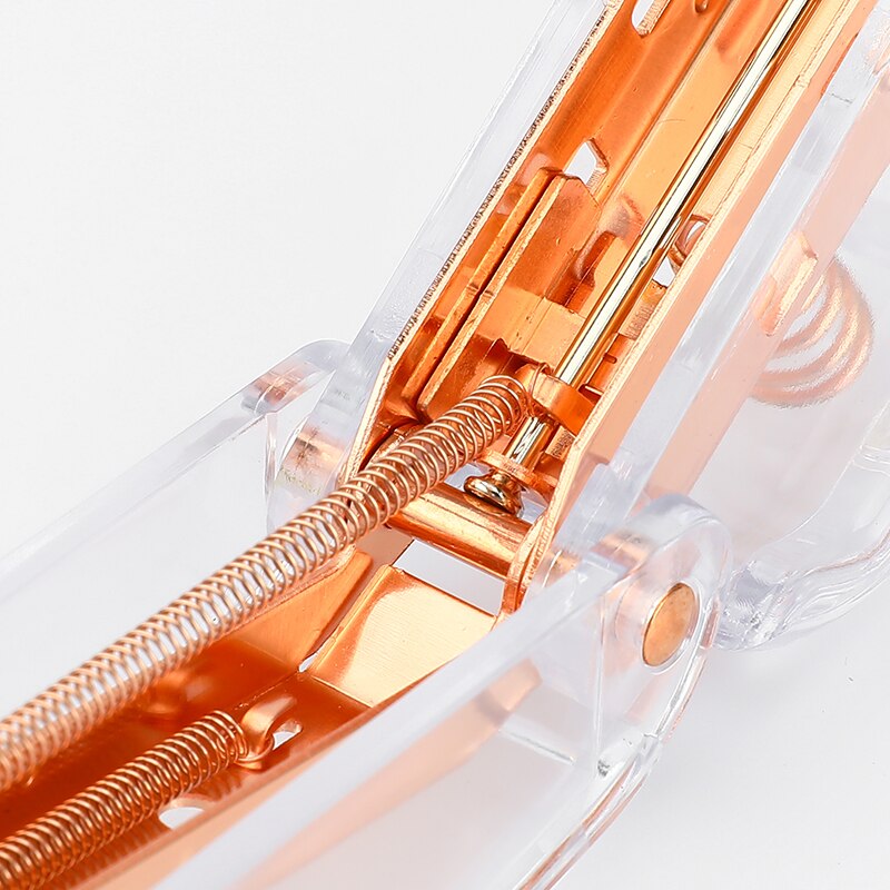 Metal Acrylic Rose Gold Stapler Transparent School Paper Staplers Use 24/6 26/6 Staples Office Binding Stationery