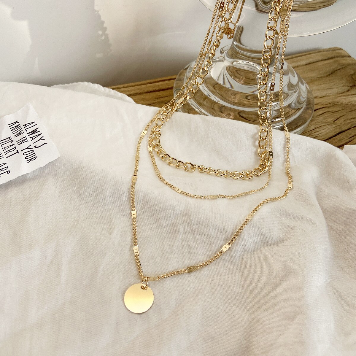 Vintage necklace on neck gold chain women's jewelry layered accessories for girls' clothing aesthetic pendant 2022