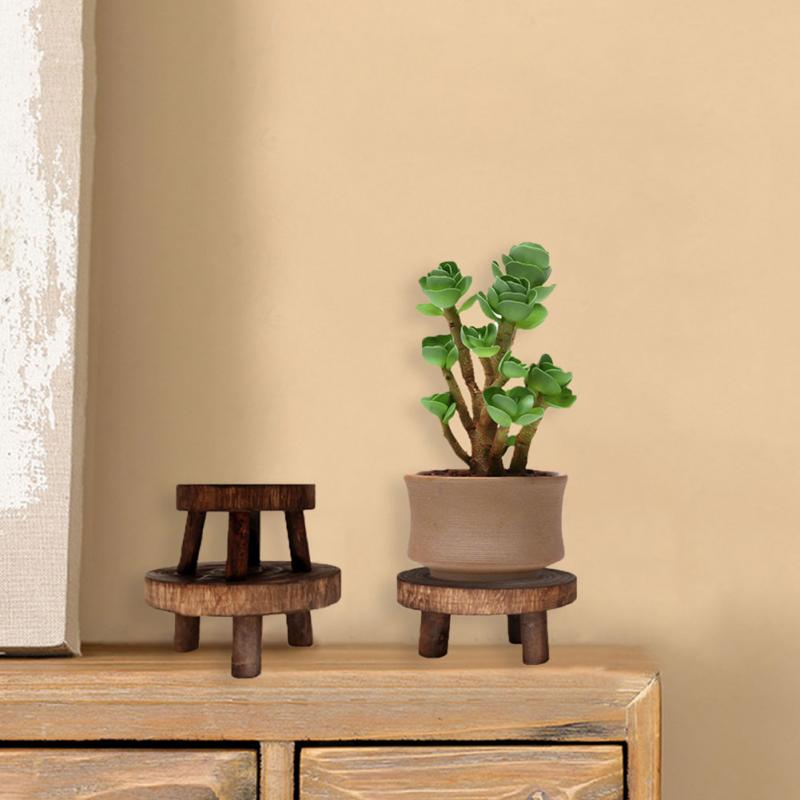 Soporte de madera para bonsái, estante para jardín, Base, maceta, decoración para el hogar, soporte de plantas de exhibición para interior y exterior