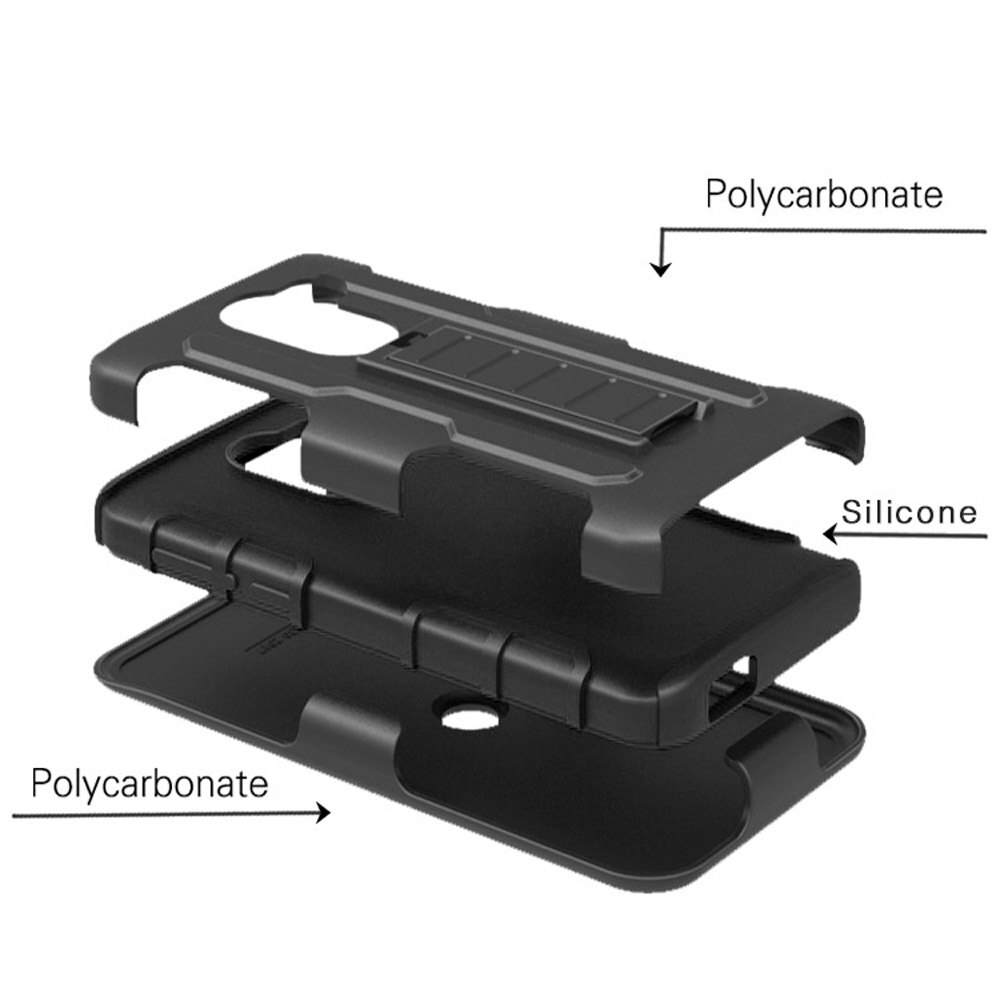 Heavy Duty Hybrid Rugged Case Belt Clip Holster Shockproof Cover For Alcatel A30 Fierce / A30 Plus / Walters /TMOBILE REVVL