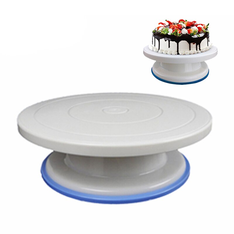 27Cm Plastic Taart Draaitafel Roterende Taart Plastic Deeg Mes Decoreren Draaitafel Anti-Slip Ronde Cake Stand Rotary tafel