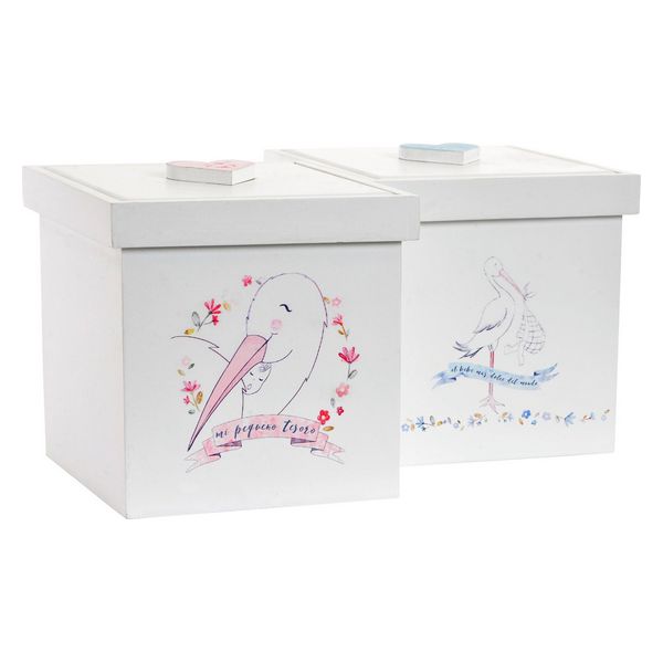 Caja decorativa de madera blanca para niños (11x11x11 cm)