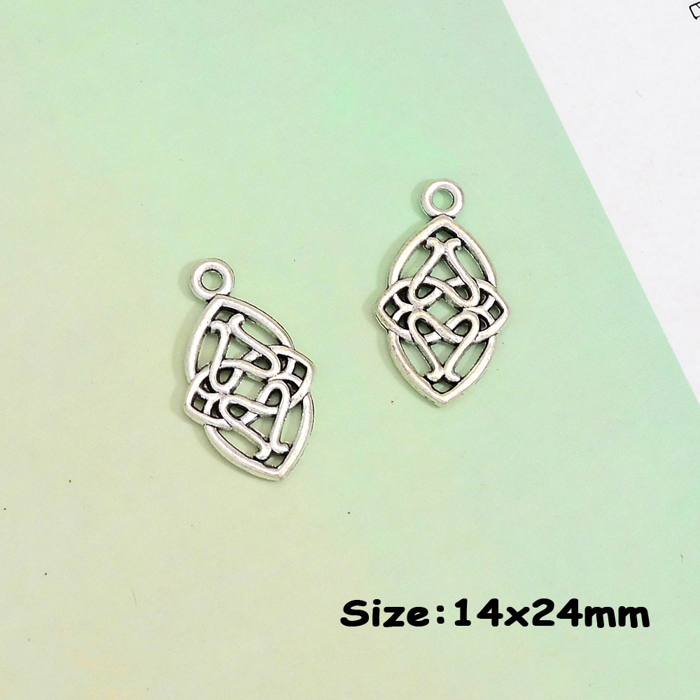 12/20pz Misto Amuleti di Protezione Celtica Pendenti e Ciondoli Wiccan Nodo della Strega Stregoneria Irlandese Pendenti Fai Da Te Orecchino Creazione di Gioielli Forniture: Viola