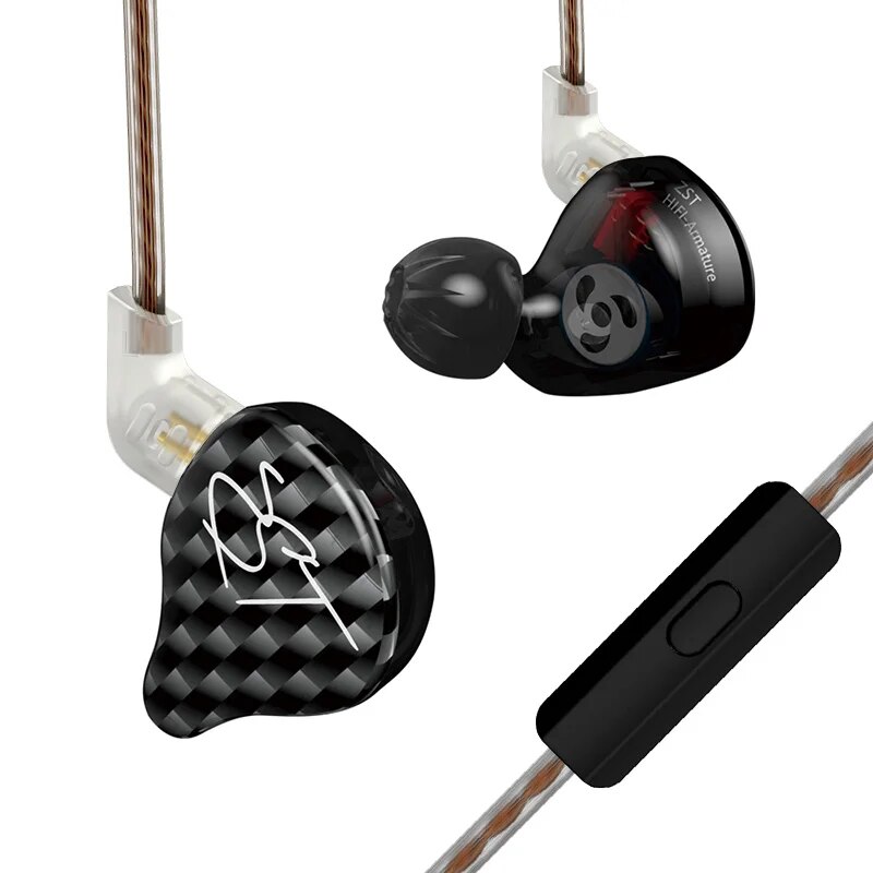 Kz zst kabel gebundener Kopfhörer abnehmbares Kabel Ich bin Ohr Monitor Noice Abbrechen ling Headset Hifi Musik Sportspiel Telefon Ohrhörer Kopfhörer: Weiß