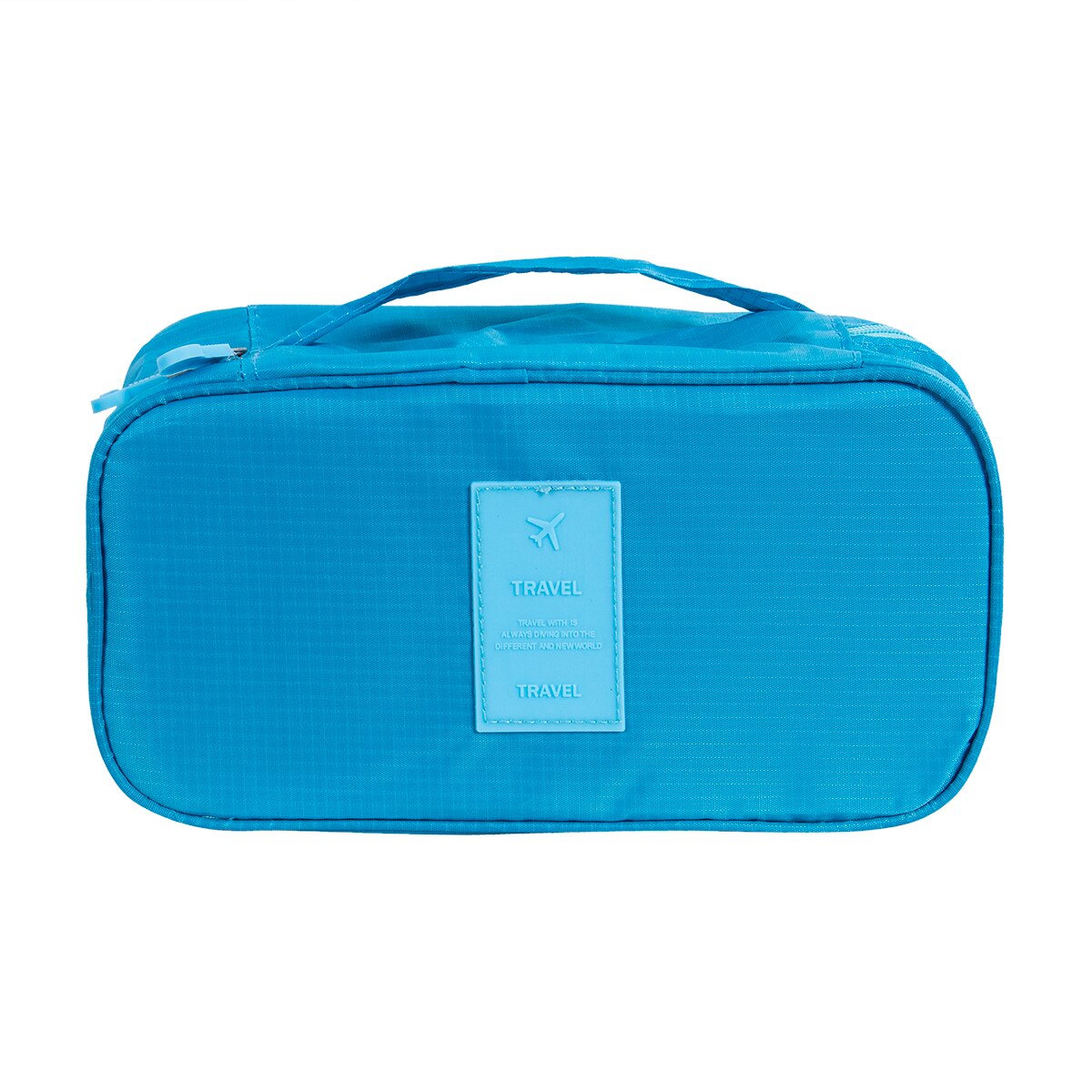 Women Waterproof Oxford Bra Underwear Socks Packing Cube Storage Bag Portable Solid Travel Luggage Organizer: Light Blue