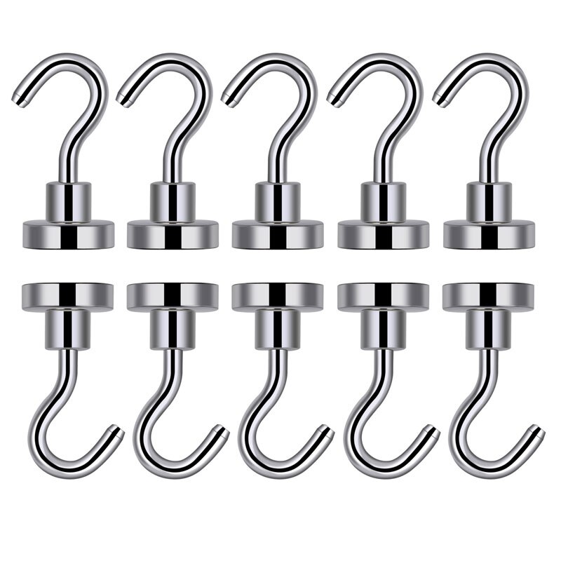 10 stk magnetkroker kraftkrok magnetholder supertung neodym sjeldne jordkrok 10mm d12mm d16mm holde opp  til 1.5kg 2kg 5.5kg