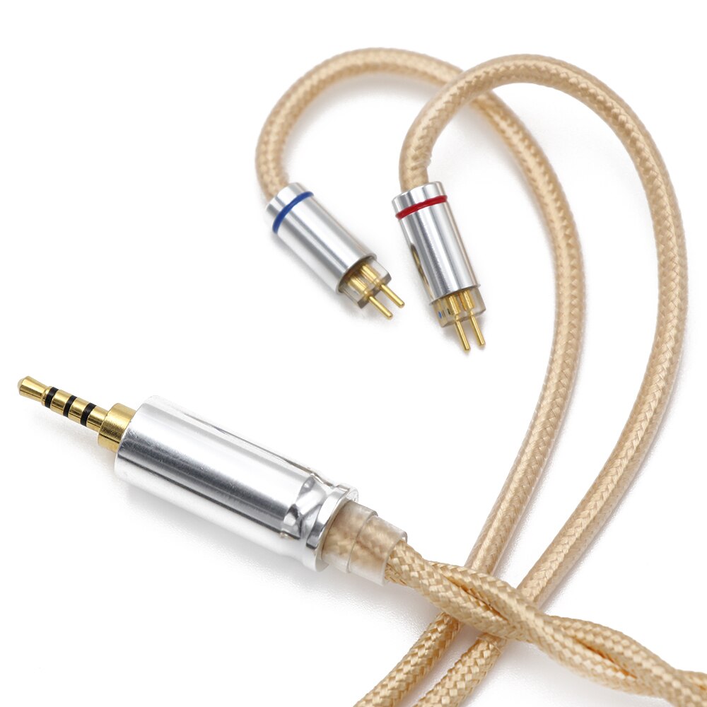 Linsoul LSC08 6N OCC Single Crystal Copper HiFi Earphone Cable 2pin MMCX: Gold 2.5mm 2PIN