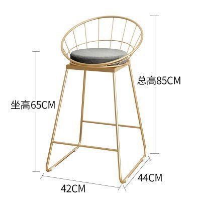 Høy måke bar krakk smijern barstol stol enkel spisestol moderne nordisk jern fritid stol bar stol: 65cm måke