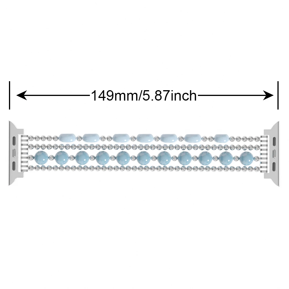 Strap For Apple Watch Ultra 2 Band 46mm 49mm 40mm 38 42mm 41mm 44 45mm Beaded Chain Bracelet for iWatch Series 10 9 8 7 6 5 SE