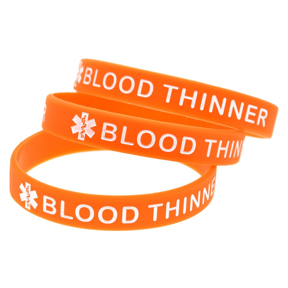 Obh 1pc sangue mais fino silicone pulseira adulto tamanho 5 cores disponíveis