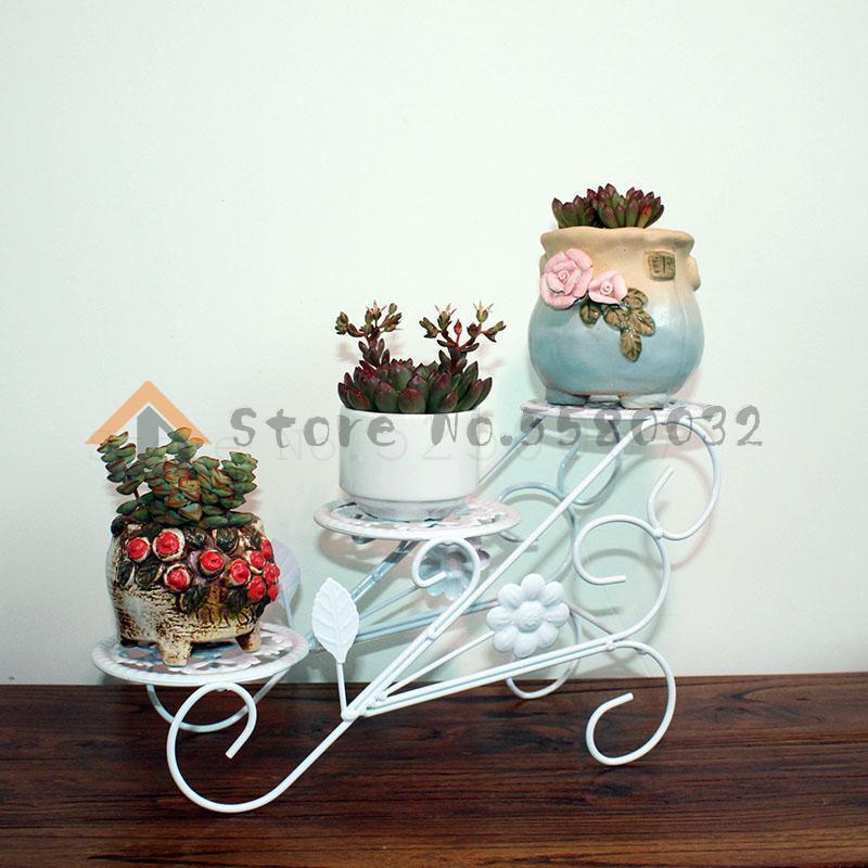 Étagère de bureau en fer forgé avec Mini fleurs, étagère multifonctionnelle pour recevoir le balcon, pot de fleurs: Model3
