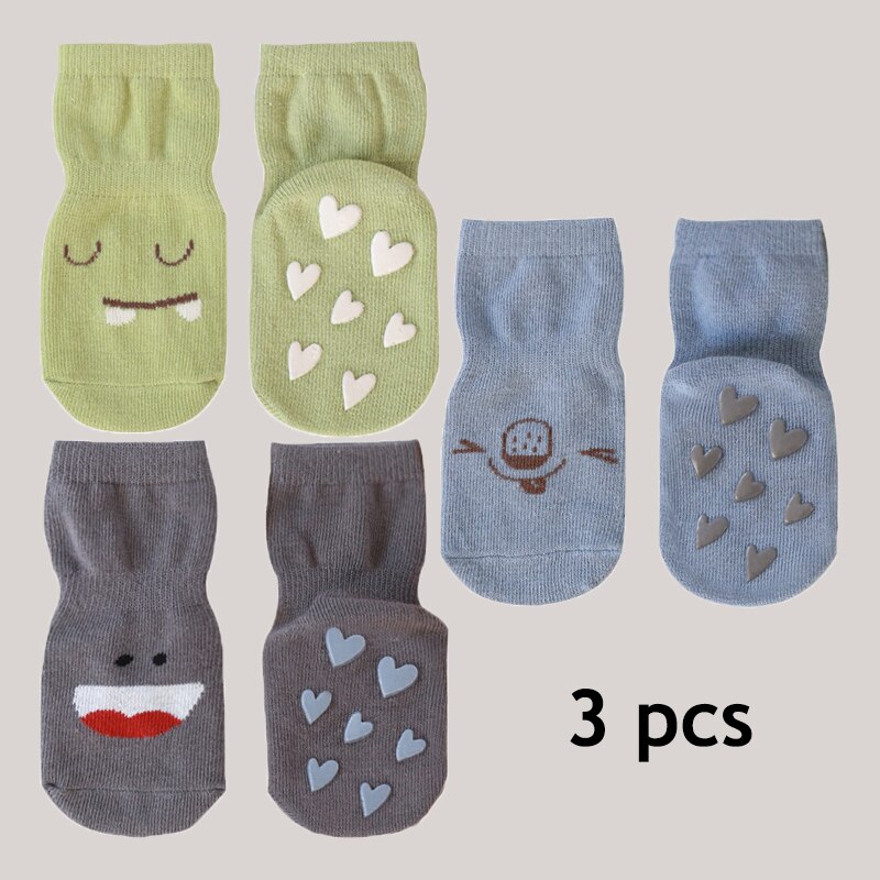 3 szt. Wiosenne skarpety dziecięce dla dziewczynki chłopiec kreskówka zwierzęta drukuj skarpetki dziecięce akcesoria dla dzieci bawełniane rzeczy o wysokiej elastyczności antypoślizgowe: 3 szt 9 / 24 m