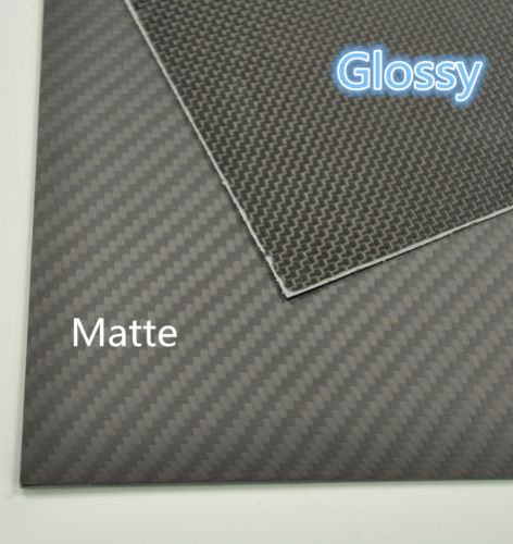 100mmX250mmX0.3mm 100% Carbon Fiber plate panel sheet 3K plain Weave Glossy