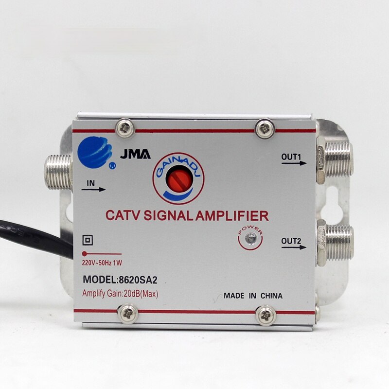 AC 220V 2 Way CATV Cable TV Signal Amplifier AMP Antenna Booster Splitter Set Broadband Home Tv Equipments 45Mhz To 860MHz