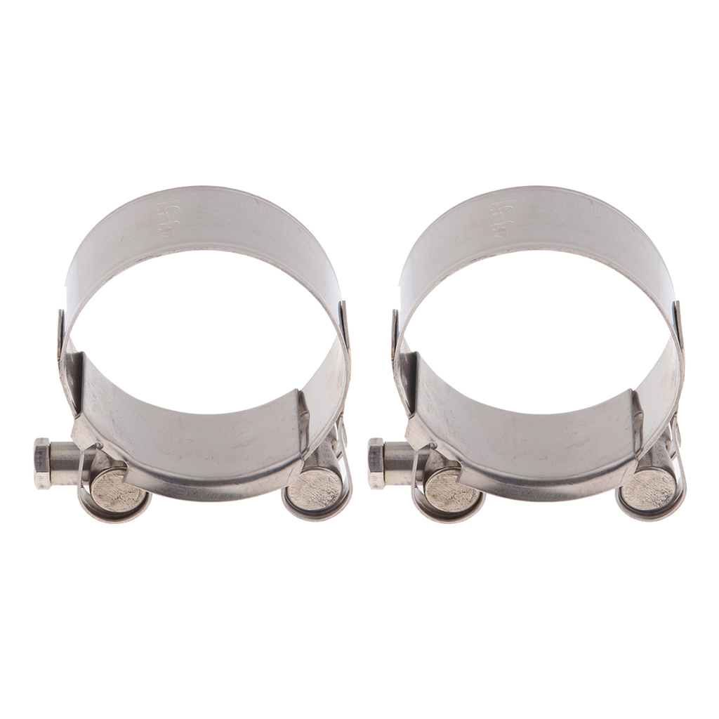 2pcs Motorcycle Exhaust Clamp /Clip/ Bracket / Banjo Stainless Steel 48-51mm